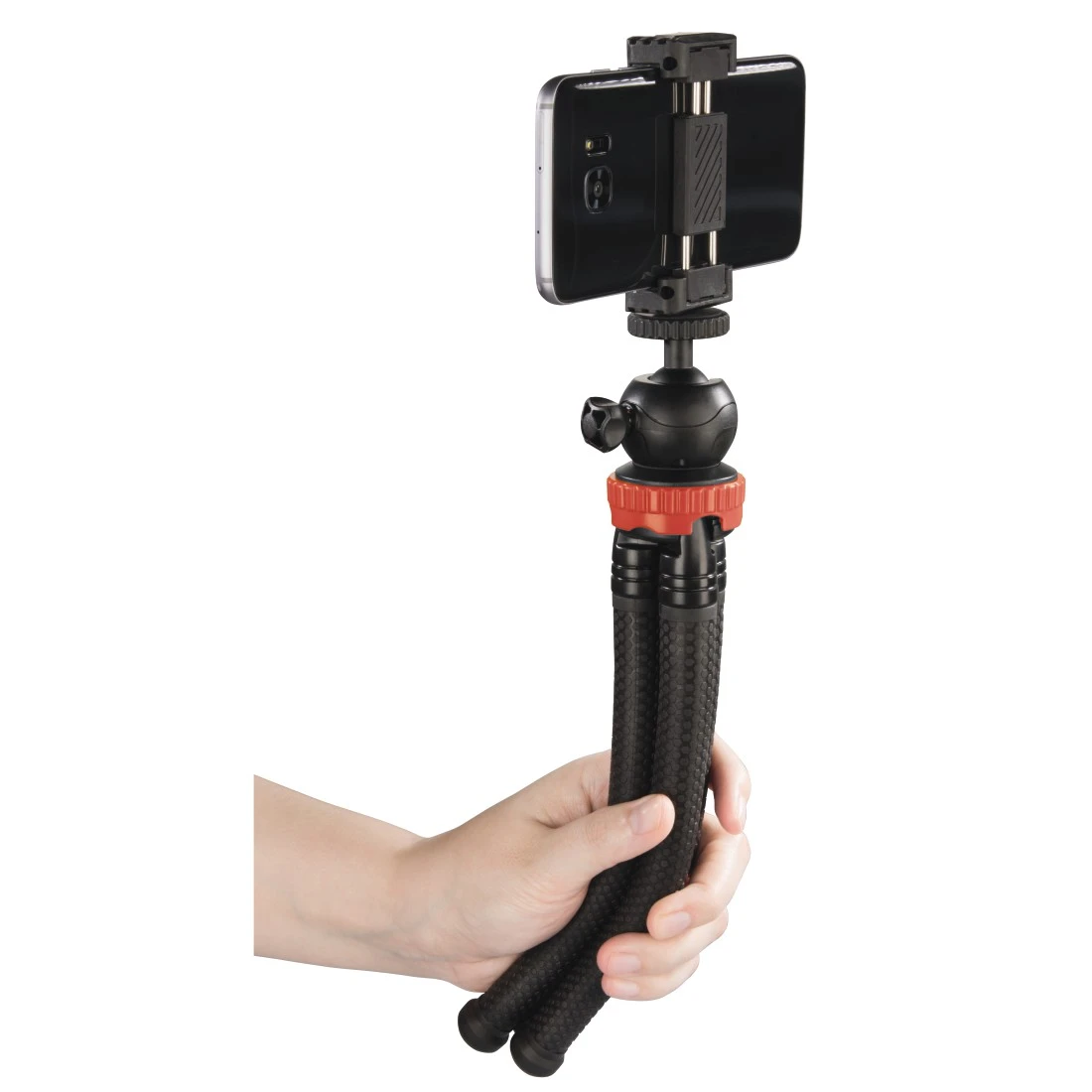 Stativ "FlexPro" für Smartphone, GoPro und Fotokameras, 27 cm, Rot | Hama