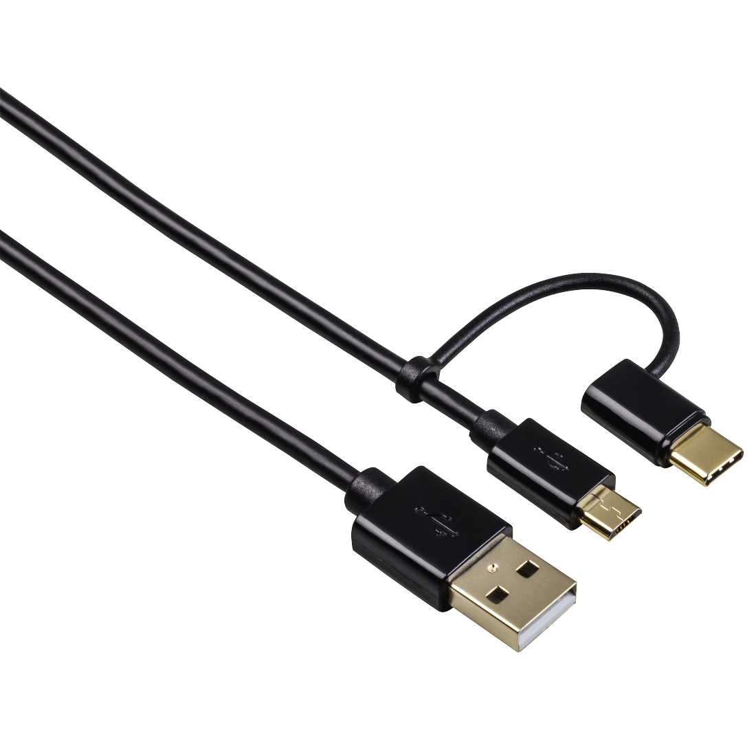 00054512 Hama 2in1-Micro-USB-Kabel mit USB-C-Adapter, vergoldet, geschirmt,  1,00 m | hama-suisse.ch