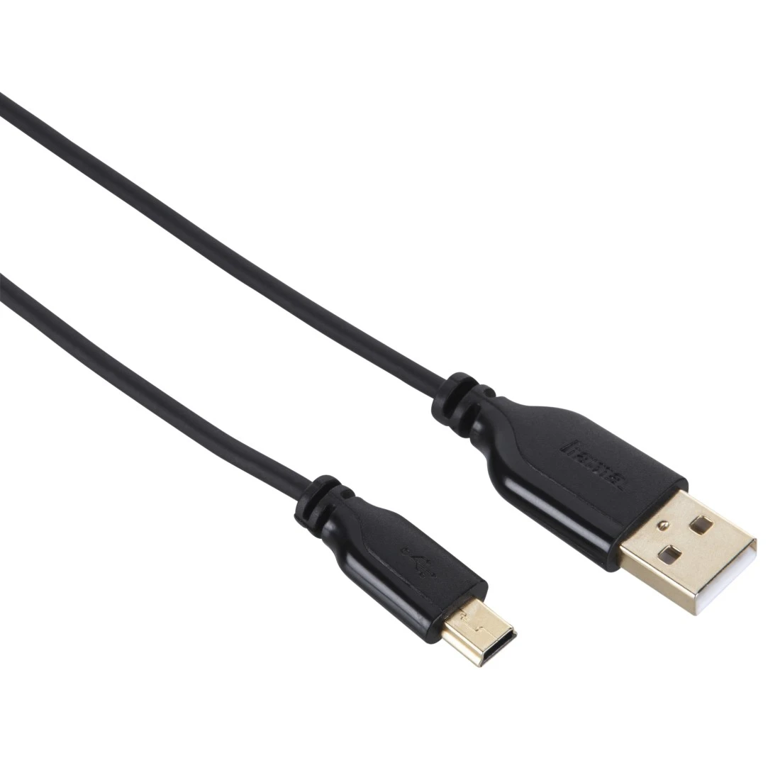 USB-2.0-Anschlusskabel, A-Stecker - Mini-B-St. (B5 Pin), 0,75 m, Schwarz |  Hama