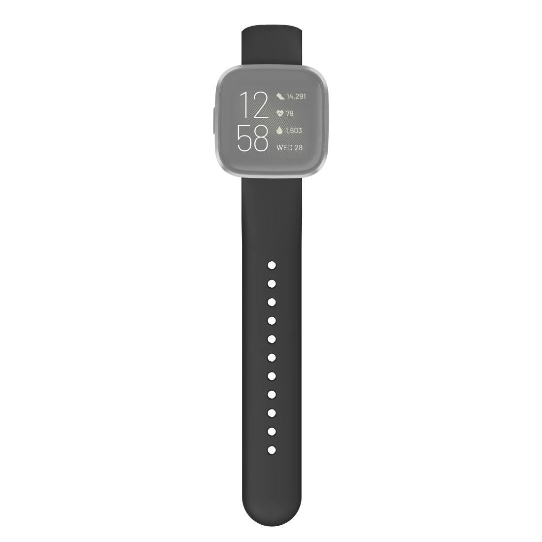 Armband für Fitbit Versa 2/Versa Hama zum (Lite), | Schw. Silikonarmband Tauschen