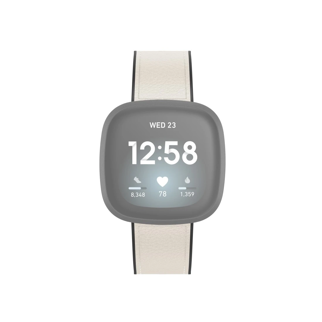 Silikon, Uhrenarmband Hama Armband | und aus für Leder Weiß Versa Fitbit 3/Sense,