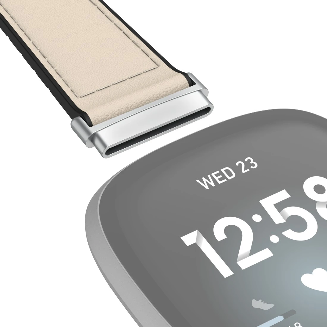 3/Sense, Silikon, Fitbit Uhrenarmband Weiß | Versa und Hama Leder für aus Armband