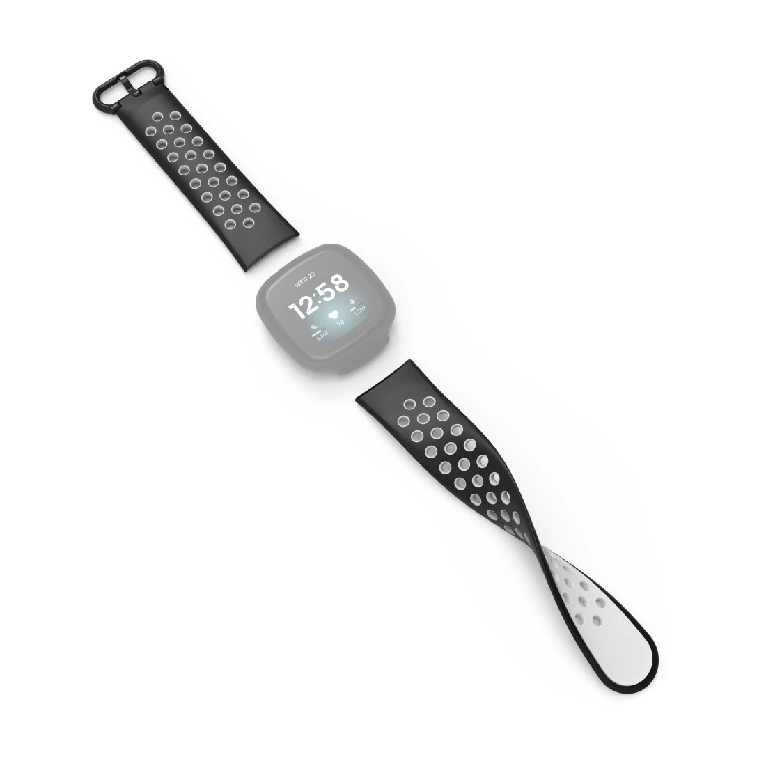 Sportarmband f. Fitbit Versa 3/4/Sense (2), Uhrenarmband atmungsaktiv, Sw.  | Hama