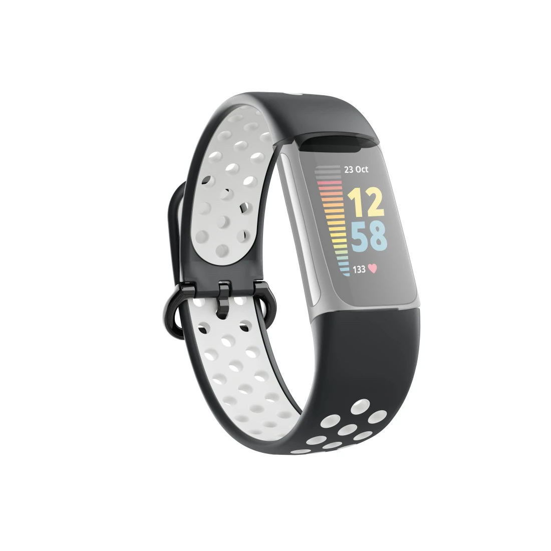 Sportarmband für Fitbit Charge 5, atmungsaktives Uhrenarmband, Schw./Grau |  Hama