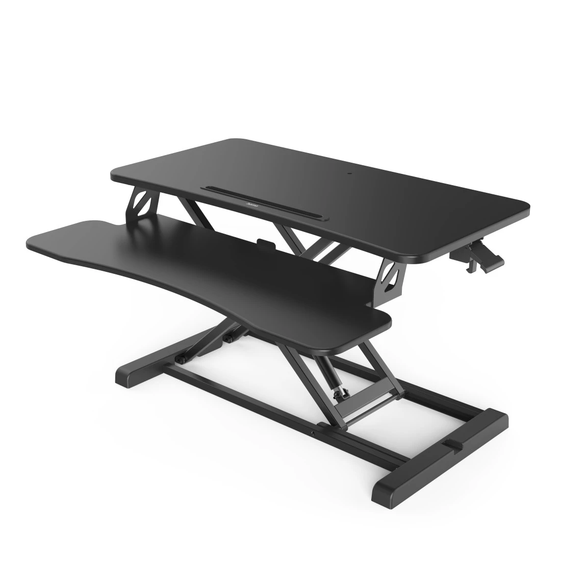Höhenverstellbarer Schreibtischaufsatz, 80 x 40 cm, Schwarz | Hama