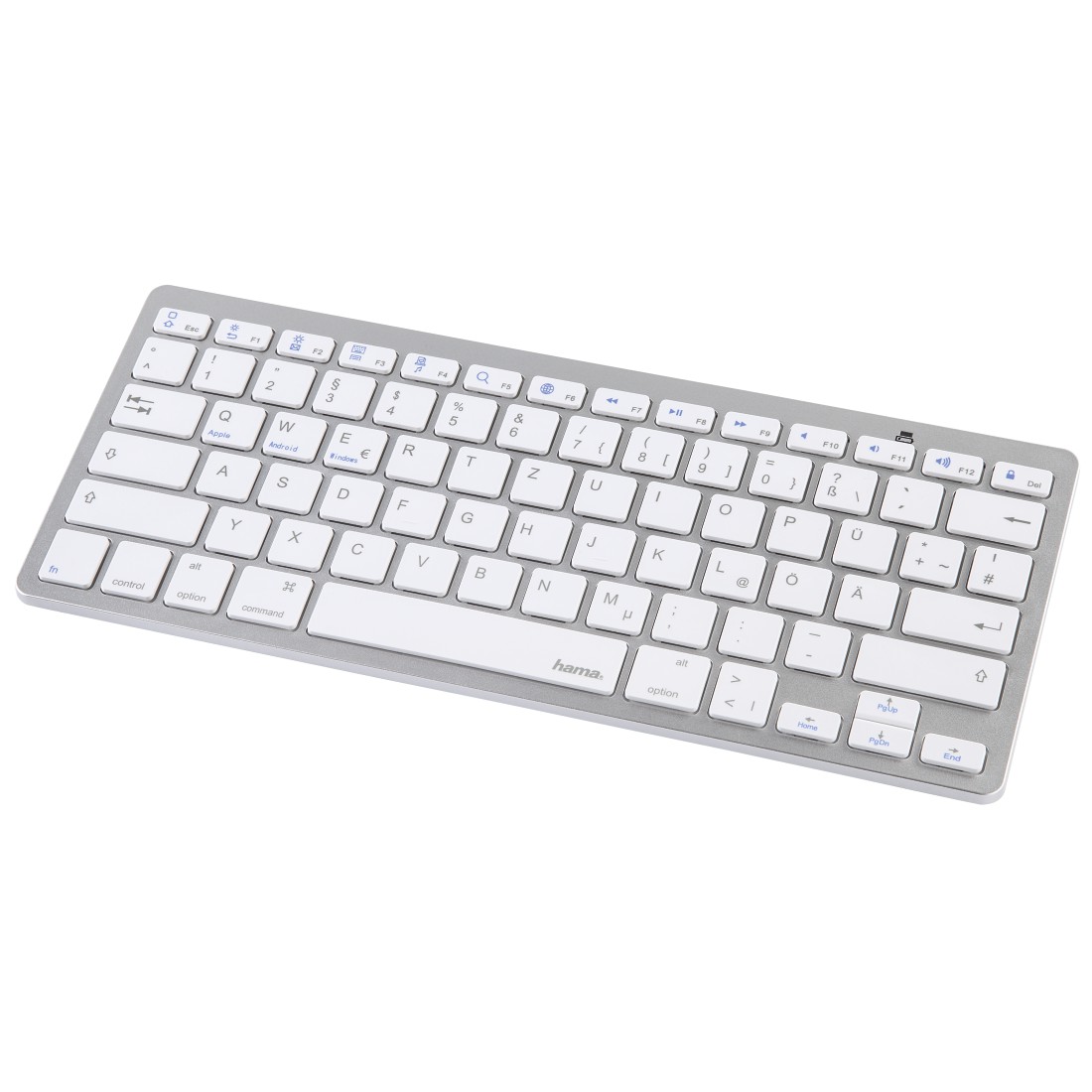 00108393 Hama Bluetooth®-Tastatur "KEY4ALL X510", Silber/Weiß | hama-suisse .ch