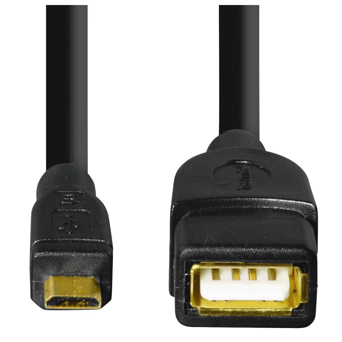 USB-2.0-Adapterkabel, OTG, Micro-B-Stecker - A-Buchse, 15 cm, Schwarz | Hama
