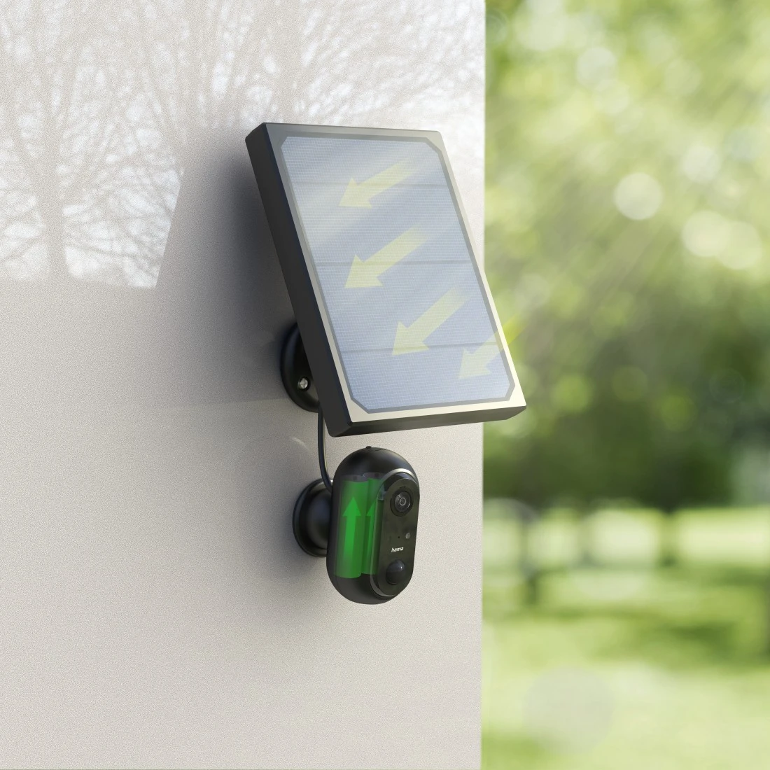 WLAN-Kamera, Outdoor, Akku, Solar, Außenkamera mit Bewegungsmelder, 1080p |  Hama