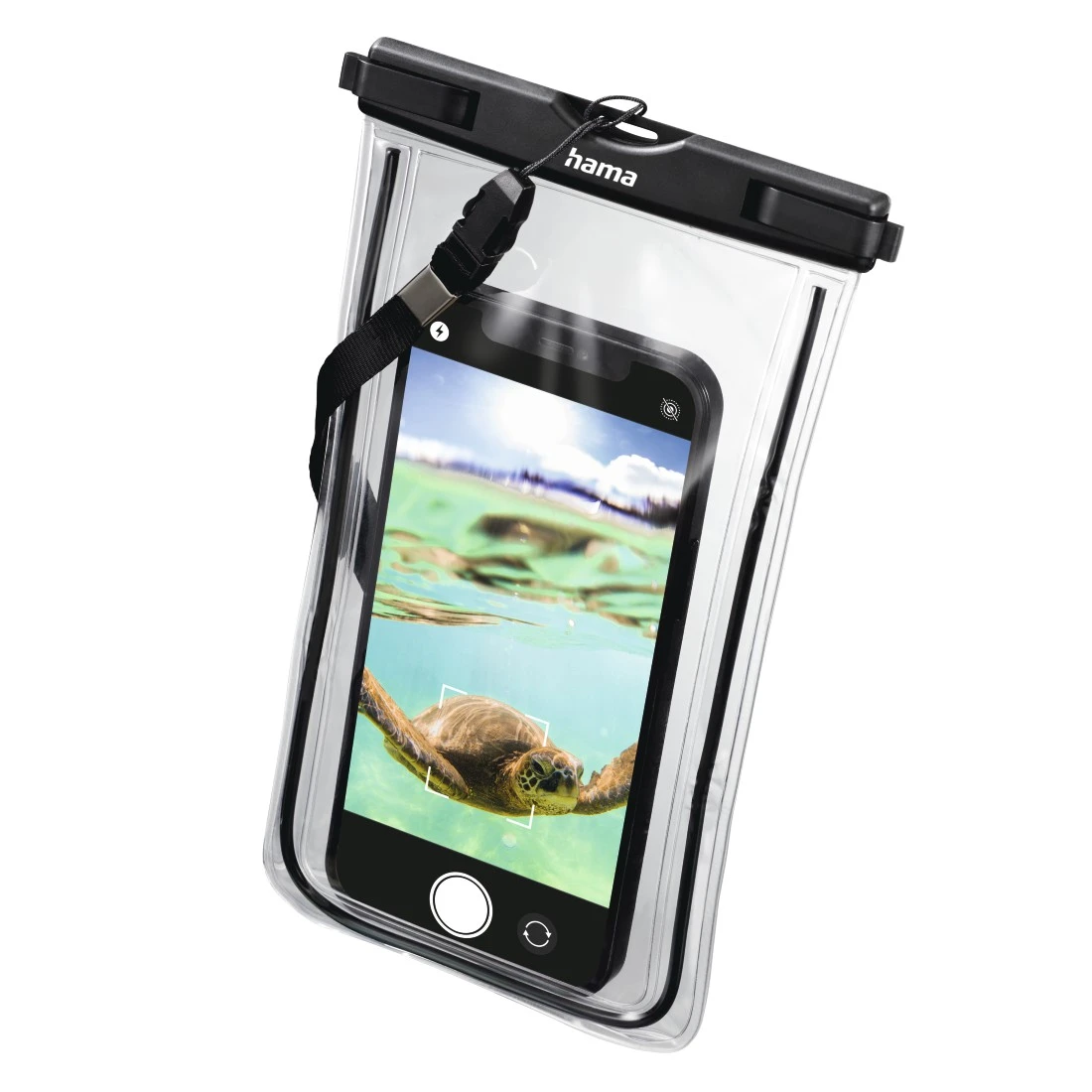 Wasserdichte iPhone Handyhülle zum Umhängen in schwarz