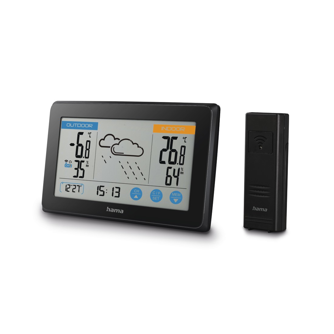 Kabellose Wetterstation Außensensor LCD-Display Temperatur Luftfeuchtigkeit Kabellose Wetterstation Außensensor LCD-Display Temperatur Luftfeuchtigkeit