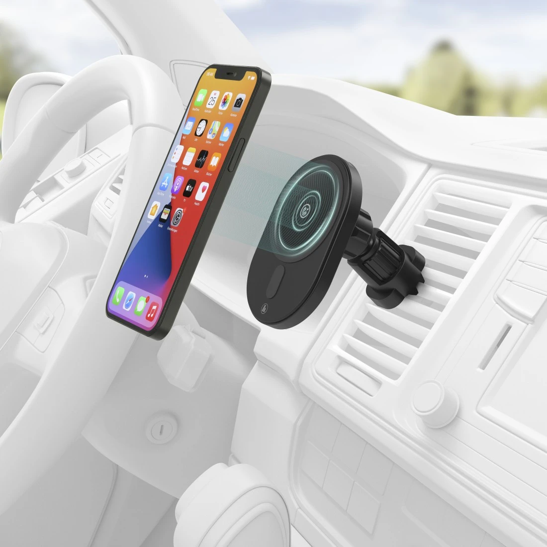 Baseus magnetischer Autotelefon halter kabelloses Ladegerät für Apple iPhone  15 14 13 12 11 Pro Max