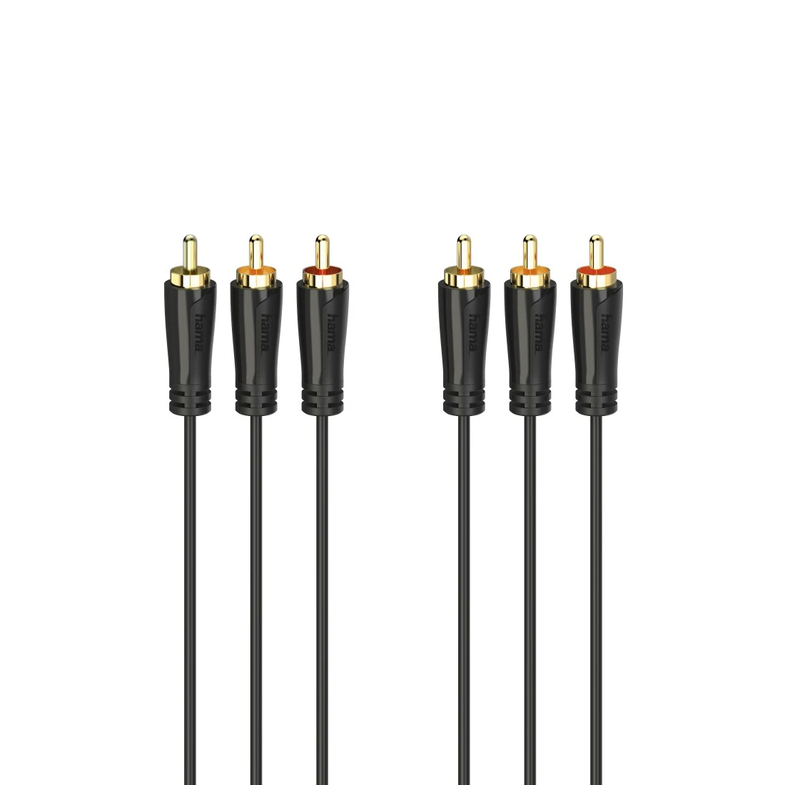 Audio-/Video-Kabel, 3 Cinch-Stecker - 3 Cinch-Stecker, vergoldet, 3,0 m |  Hama