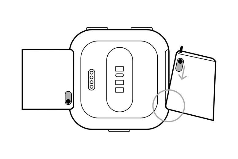 Schnelllöse-Mechanismus einer Fitbit Versa oder Fitbit Versa 2