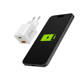 Hama Schnellladegerät, 1x USB-C PD, 1x USB-A QC, Mini-Ladegerät, 20 W