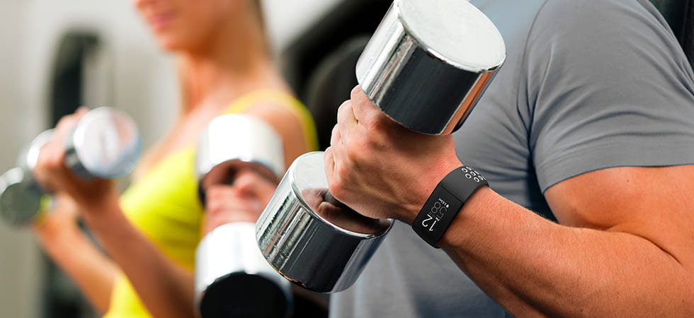 3/4, Fitbit | Schw./Grau atmungsaktives für Sportarmband Uhrenarmband, Hama Charge