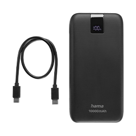 Hama Power Pack "PD 10" 10000mAh, Ausgänge: 2x USB-C, USB-A, Schnellladen