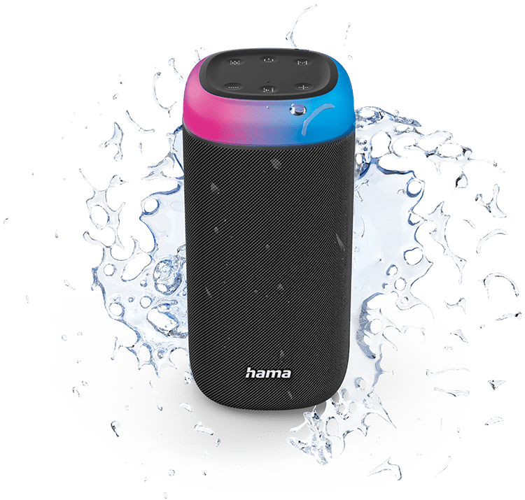 Bluetooth®-Lautsprecher "Shine 2.0", LED, spritzwassergeschützt, 30W, Schw.  | Hama